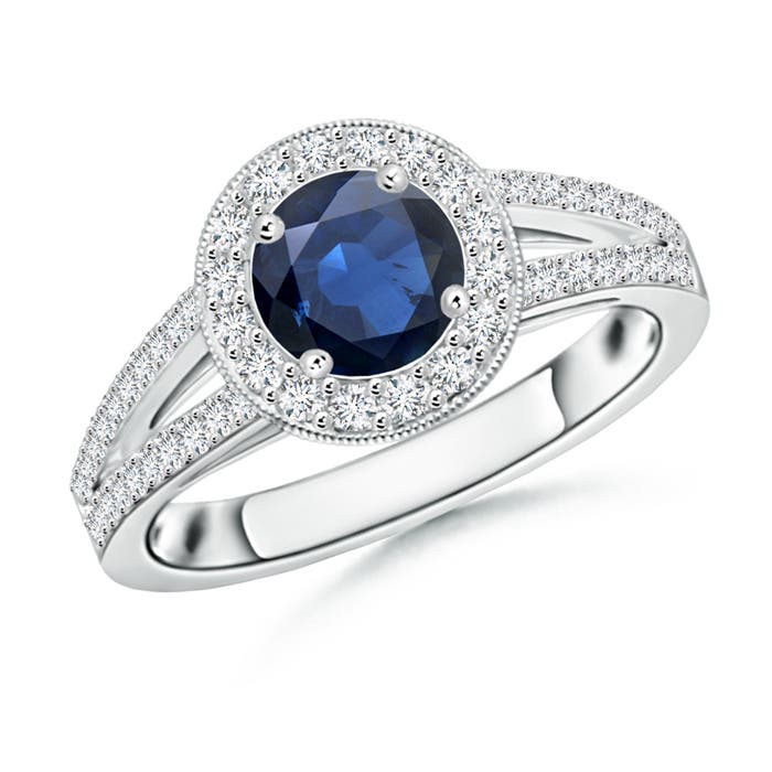 AA - Blue Sapphire / 1.45 CT / 14 KT White Gold