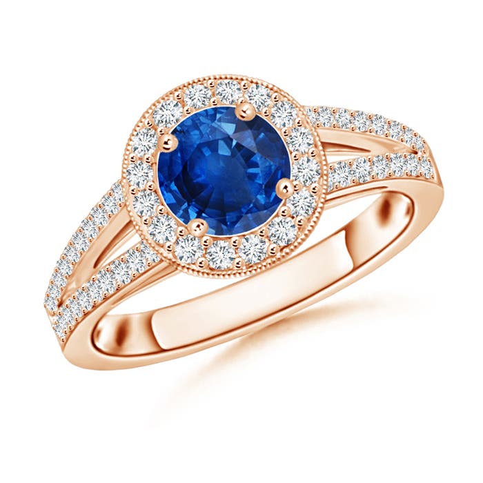 AAA - Blue Sapphire / 1.45 CT / 14 KT Rose Gold