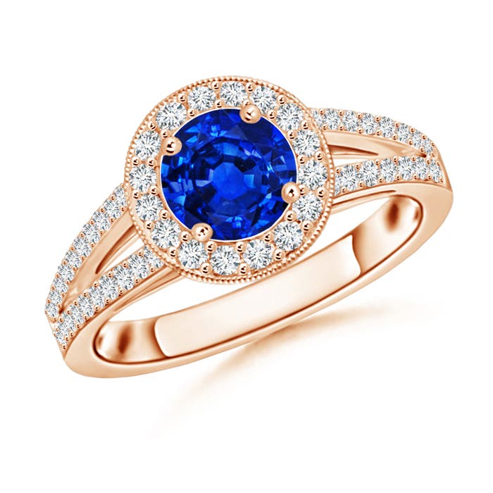 AAAA - Blue Sapphire / 1.45 CT / 14 KT Rose Gold