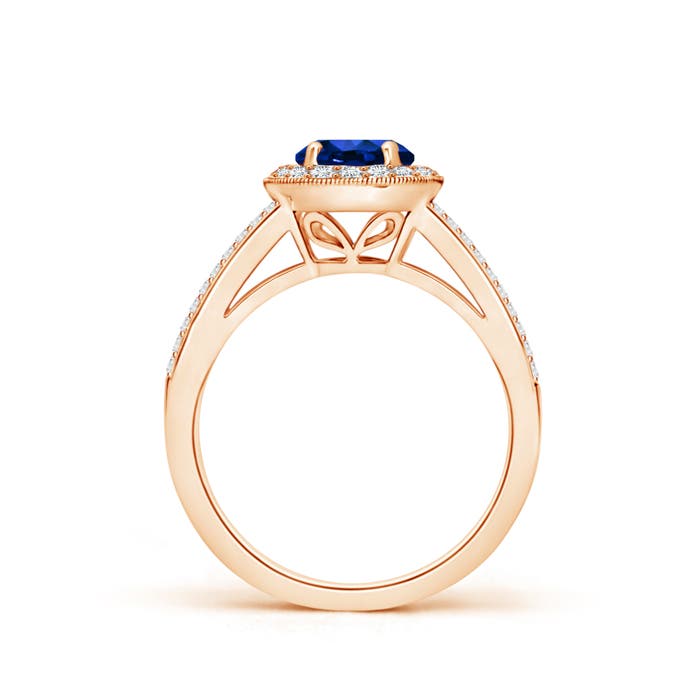 AAAA - Blue Sapphire / 1.45 CT / 14 KT Rose Gold