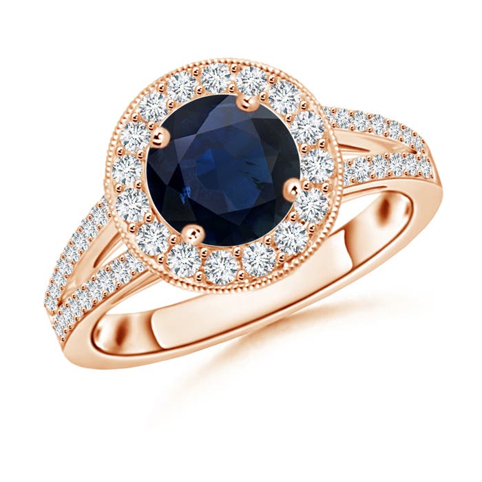 A - Blue Sapphire / 2.19 CT / 14 KT Rose Gold