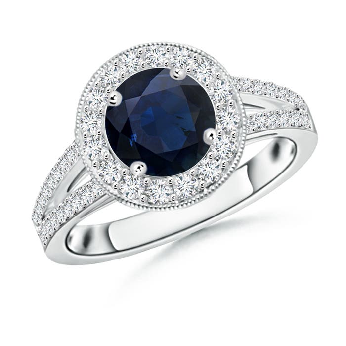 A - Blue Sapphire / 2.19 CT / 14 KT White Gold