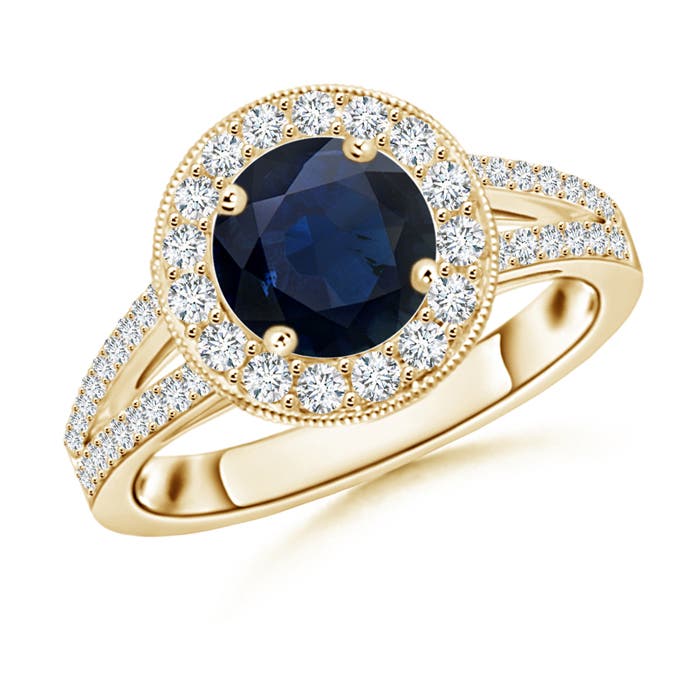 A - Blue Sapphire / 2.19 CT / 14 KT Yellow Gold