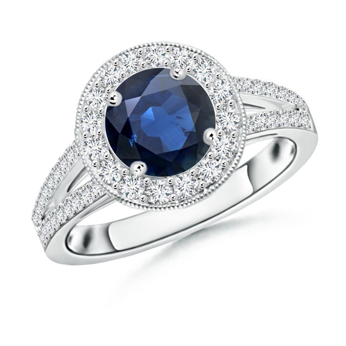 AA - Blue Sapphire / 2.19 CT / 14 KT White Gold