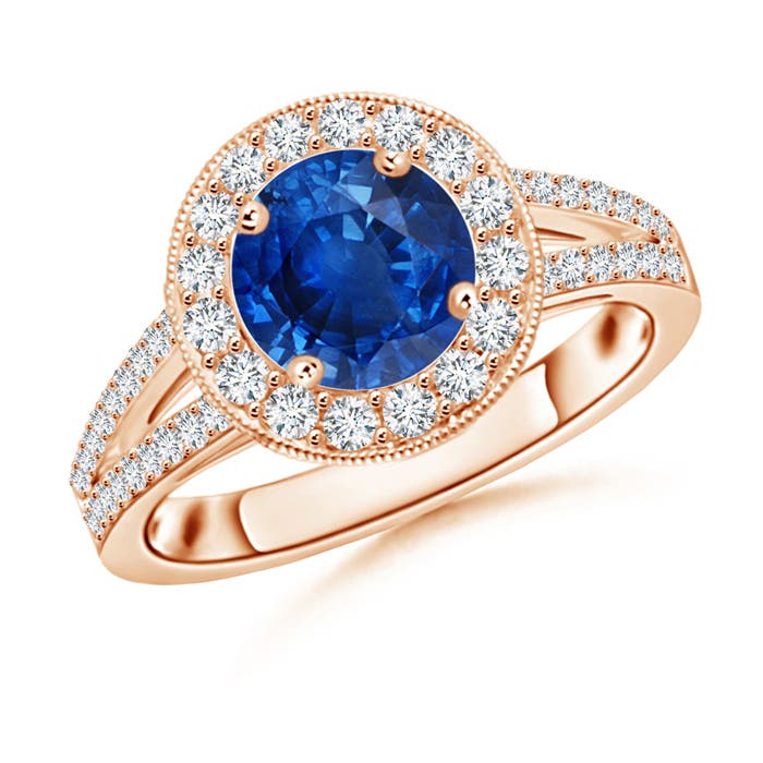 AAA - Blue Sapphire / 2.19 CT / 14 KT Rose Gold