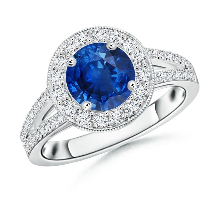 AAA - Blue Sapphire / 2.19 CT / 14 KT White Gold