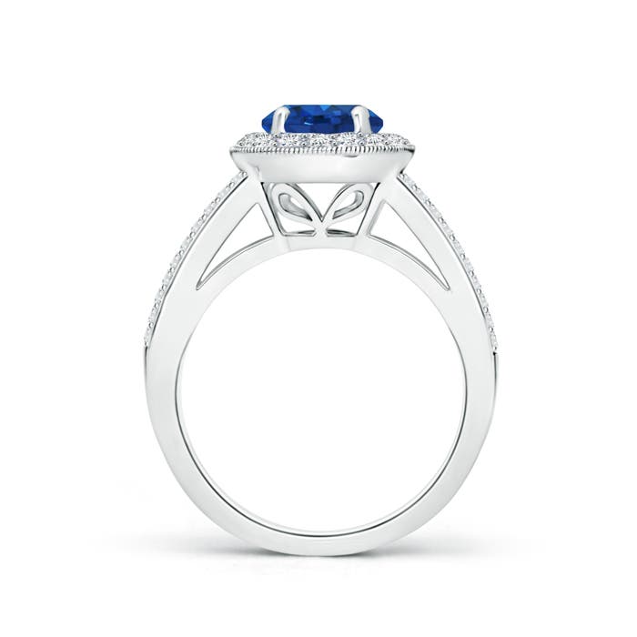 AAA - Blue Sapphire / 2.19 CT / 14 KT White Gold