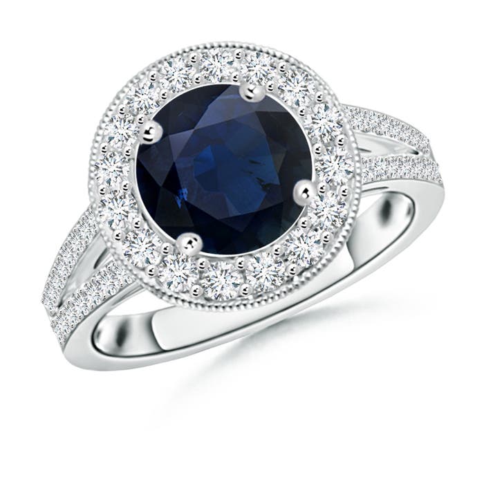 A - Blue Sapphire / 2.86 CT / 14 KT White Gold