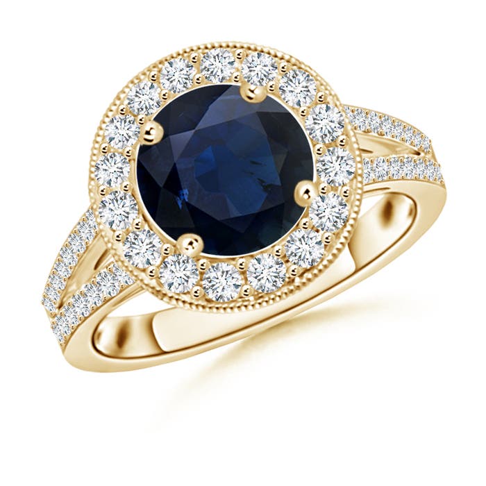 A - Blue Sapphire / 2.86 CT / 14 KT Yellow Gold