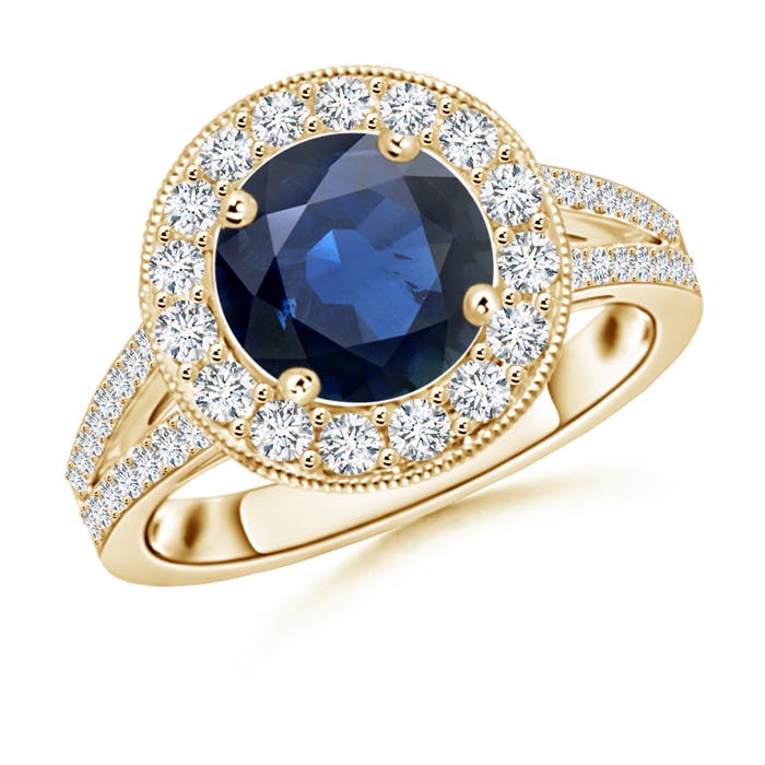 AA - Blue Sapphire / 2.86 CT / 14 KT Yellow Gold