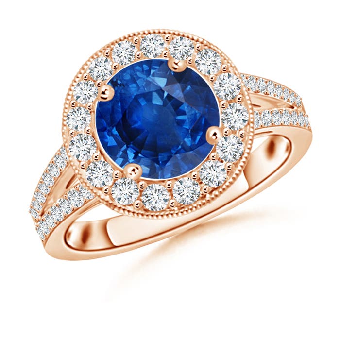 AAA - Blue Sapphire / 2.86 CT / 14 KT Rose Gold