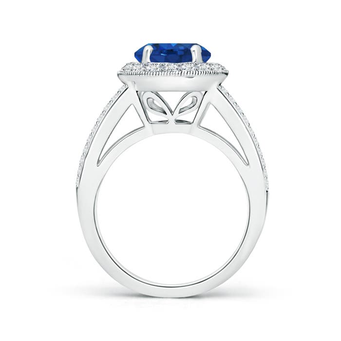 AAA - Blue Sapphire / 2.86 CT / 14 KT White Gold