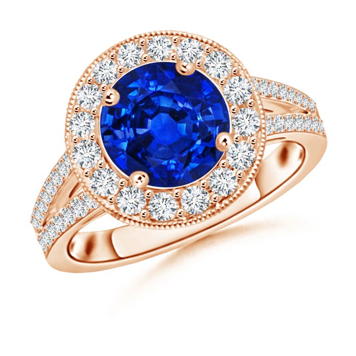 AAAA - Blue Sapphire / 2.86 CT / 14 KT Rose Gold