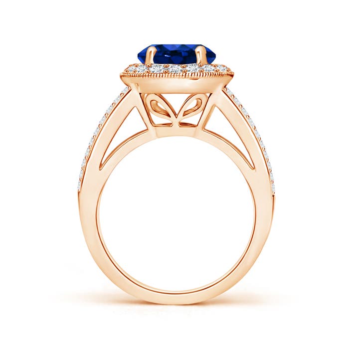 AAAA - Blue Sapphire / 2.86 CT / 14 KT Rose Gold