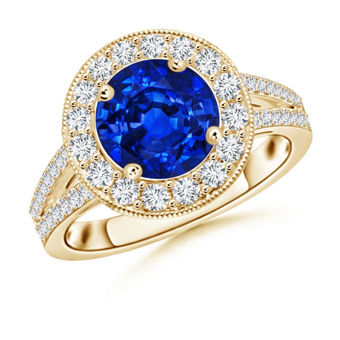 AAAA - Blue Sapphire / 2.86 CT / 14 KT Yellow Gold