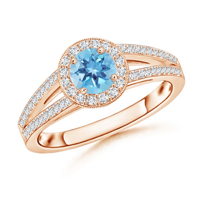 A - Swiss Blue Topaz / 0.9 CT / 14 KT Rose Gold