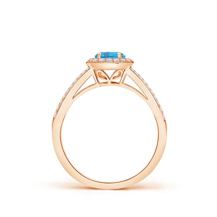 AA - Swiss Blue Topaz / 0.9 CT / 14 KT Rose Gold