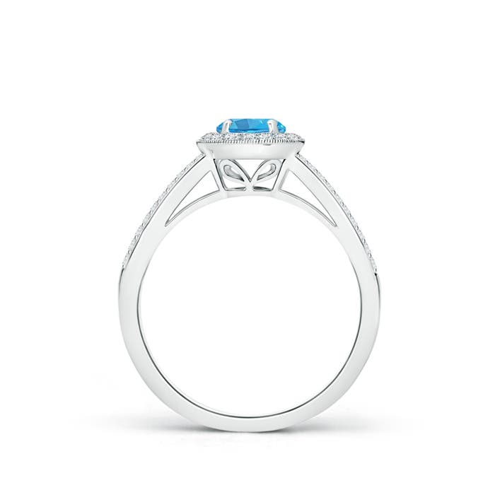 AA - Swiss Blue Topaz / 0.9 CT / 14 KT White Gold