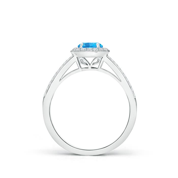 AAA - Swiss Blue Topaz / 0.9 CT / 14 KT White Gold