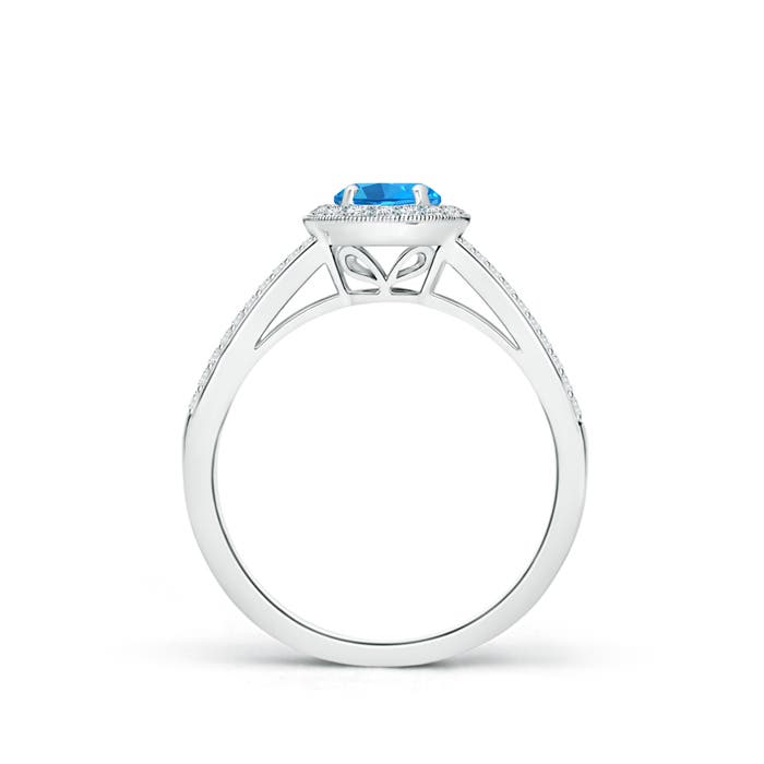 AAAA - Swiss Blue Topaz / 0.9 CT / 14 KT White Gold