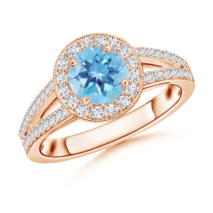 A - Swiss Blue Topaz / 1.4 CT / 14 KT Rose Gold