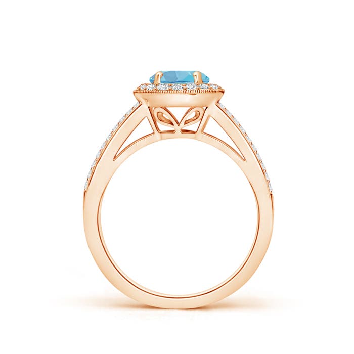 A - Swiss Blue Topaz / 1.4 CT / 14 KT Rose Gold