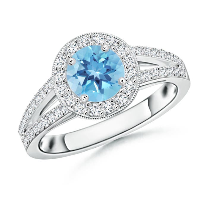 A - Swiss Blue Topaz / 1.4 CT / 14 KT White Gold