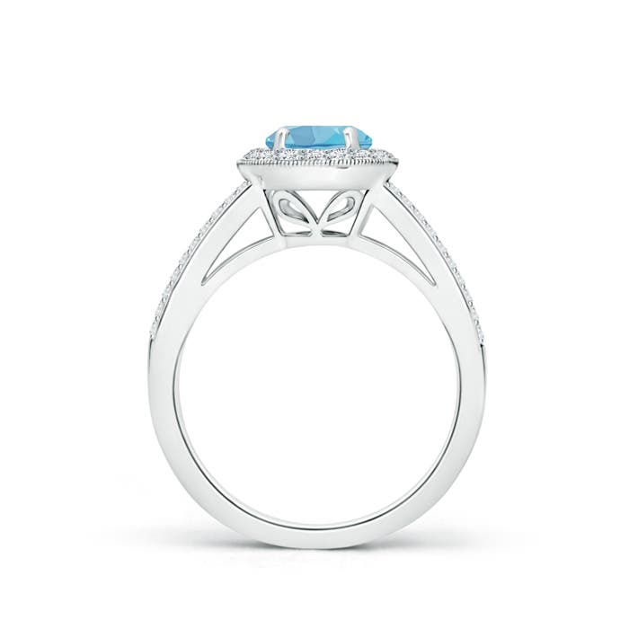 A - Swiss Blue Topaz / 1.4 CT / 14 KT White Gold