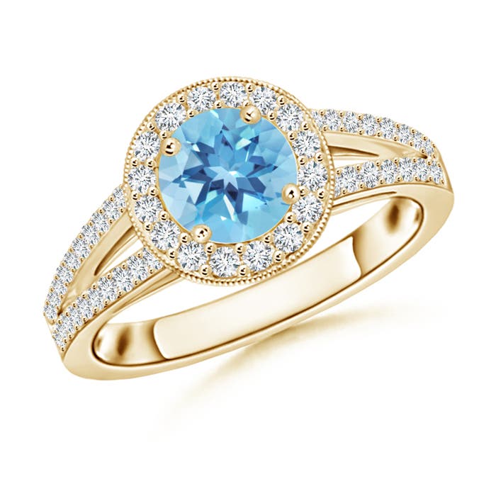 A - Swiss Blue Topaz / 1.4 CT / 14 KT Yellow Gold