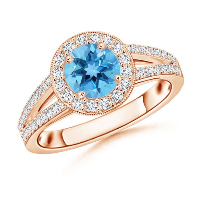 AA - Swiss Blue Topaz / 1.4 CT / 14 KT Rose Gold