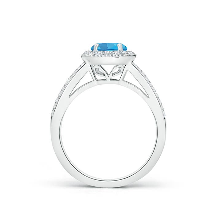 AA - Swiss Blue Topaz / 1.4 CT / 14 KT White Gold