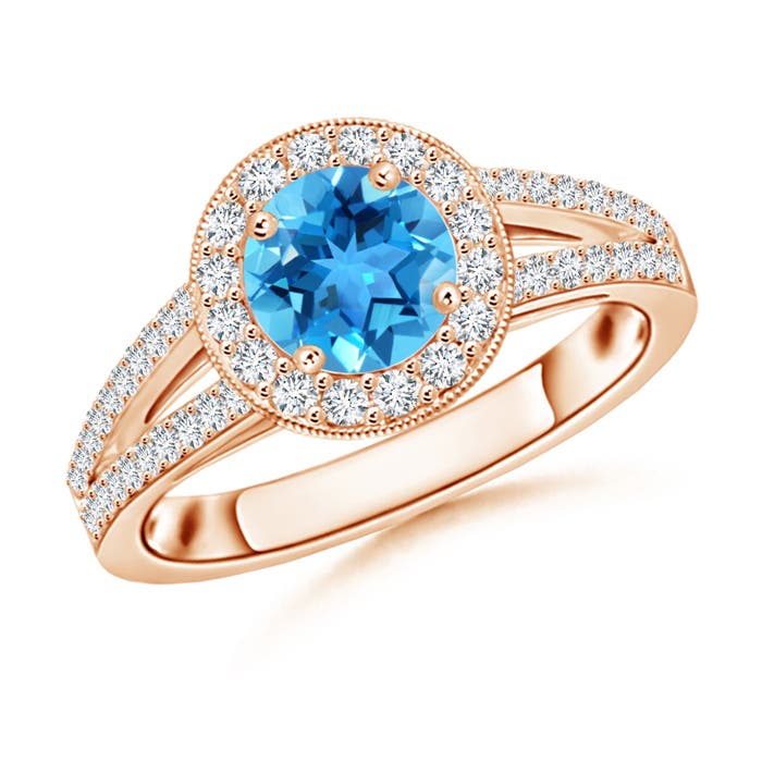 AAA - Swiss Blue Topaz / 1.4 CT / 14 KT Rose Gold