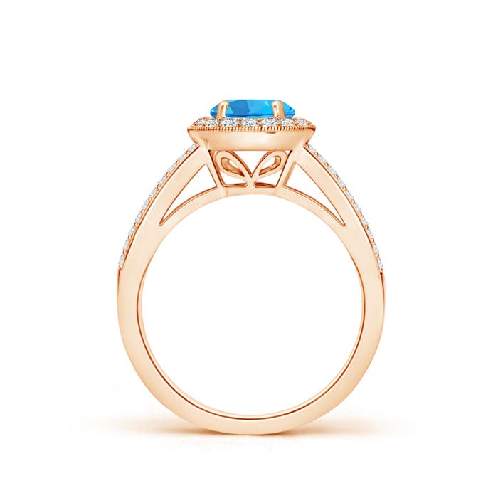 AAA - Swiss Blue Topaz / 1.4 CT / 14 KT Rose Gold