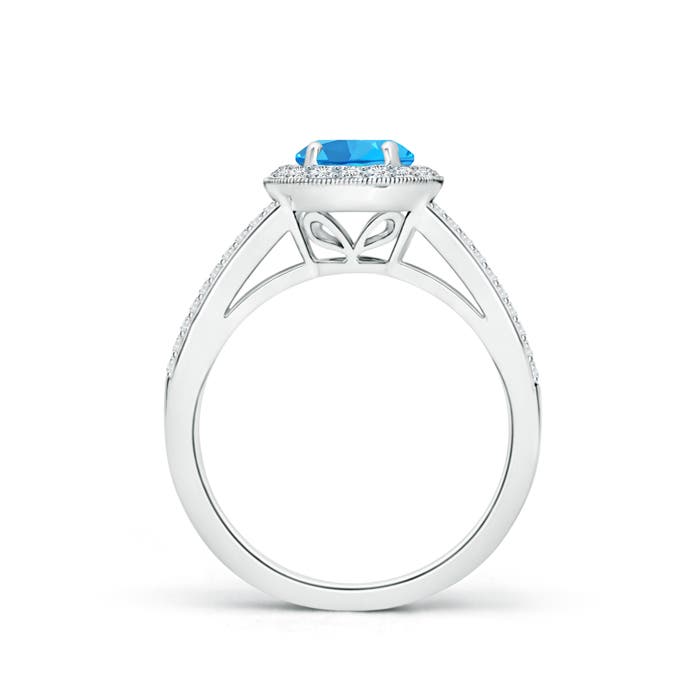 AAA - Swiss Blue Topaz / 1.4 CT / 14 KT White Gold