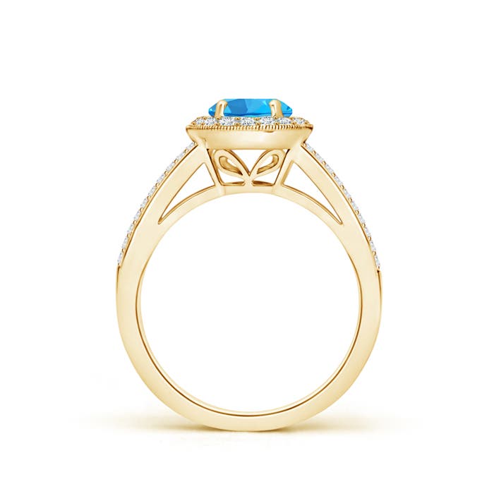 AAA - Swiss Blue Topaz / 1.4 CT / 14 KT Yellow Gold