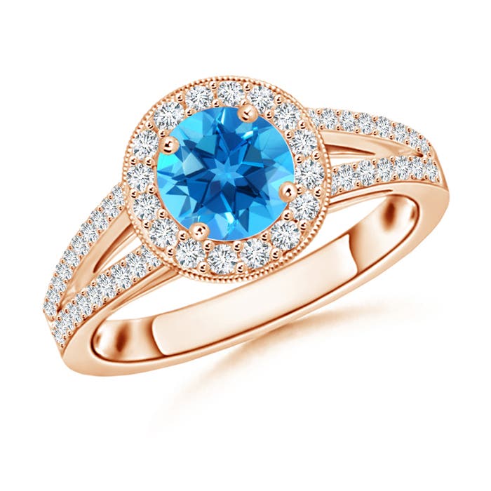 AAAA - Swiss Blue Topaz / 1.4 CT / 14 KT Rose Gold