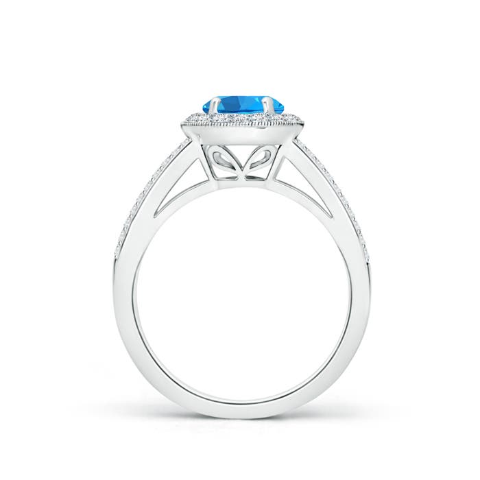 AAAA - Swiss Blue Topaz / 1.4 CT / 14 KT White Gold