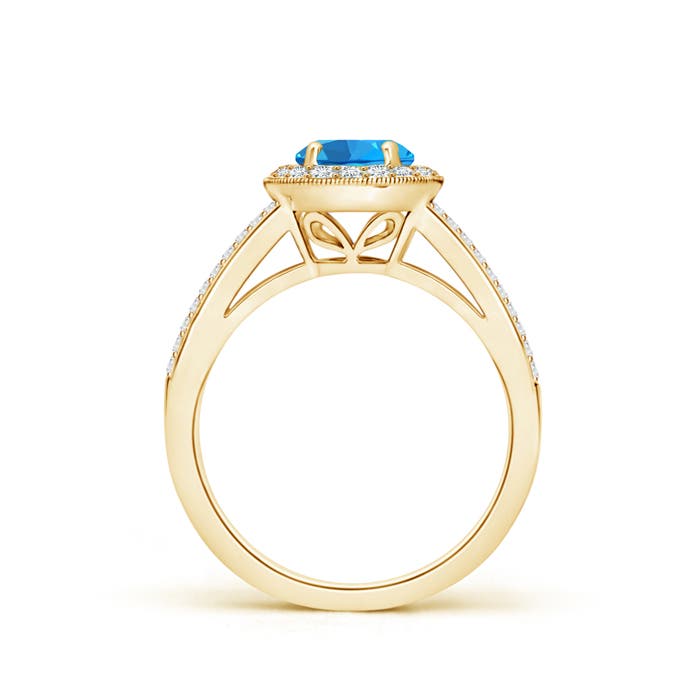 AAAA - Swiss Blue Topaz / 1.4 CT / 14 KT Yellow Gold