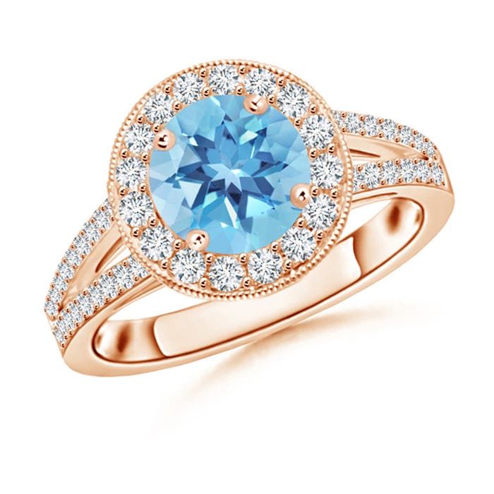 A - Swiss Blue Topaz / 2.14 CT / 14 KT Rose Gold