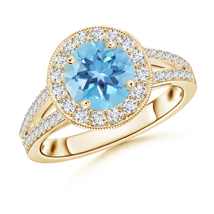 A - Swiss Blue Topaz / 2.14 CT / 14 KT Yellow Gold