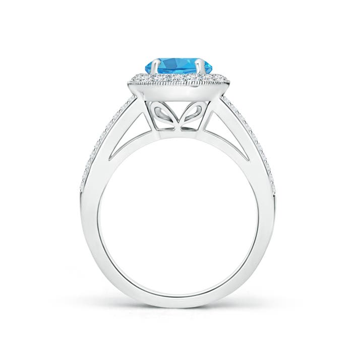 AA - Swiss Blue Topaz / 2.14 CT / 14 KT White Gold