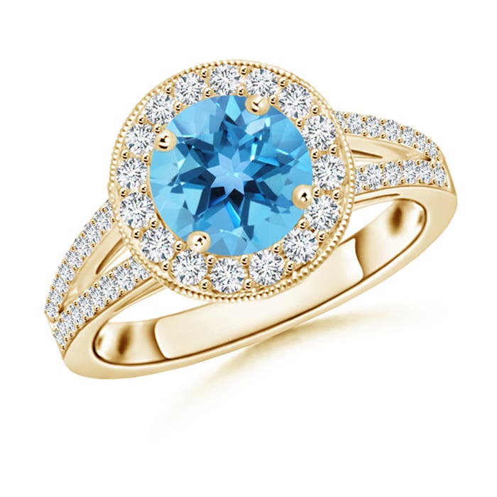 AA - Swiss Blue Topaz / 2.14 CT / 14 KT Yellow Gold