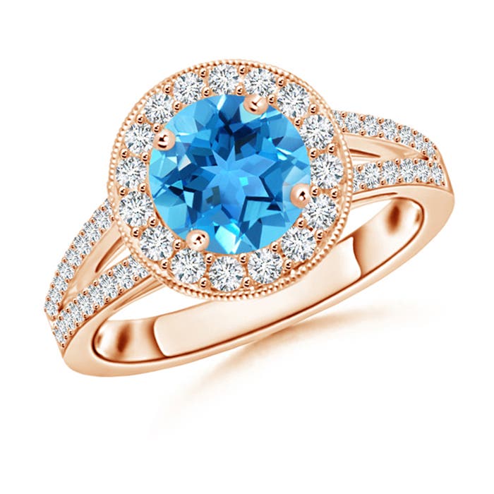 AAA - Swiss Blue Topaz / 2.14 CT / 14 KT Rose Gold