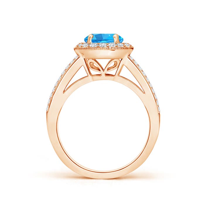 AAA - Swiss Blue Topaz / 2.14 CT / 14 KT Rose Gold