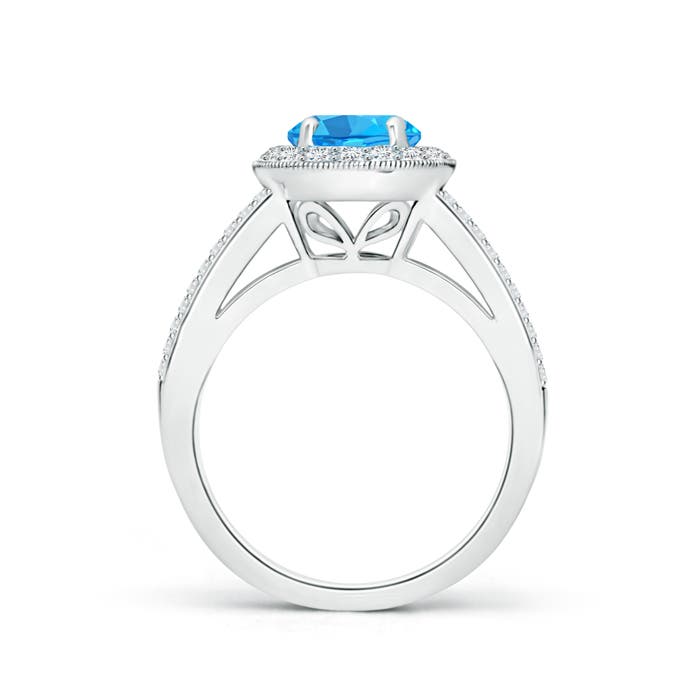 AAA - Swiss Blue Topaz / 2.14 CT / 14 KT White Gold