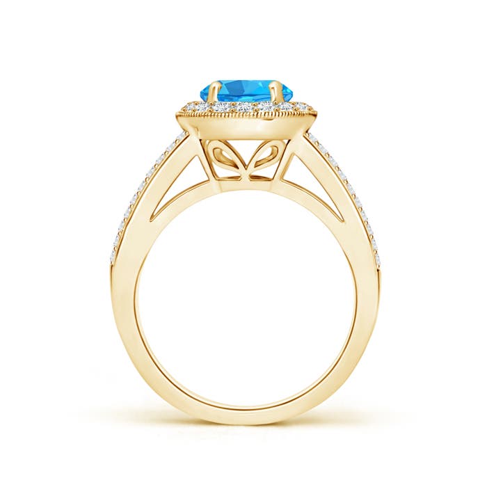 AAA - Swiss Blue Topaz / 2.14 CT / 14 KT Yellow Gold