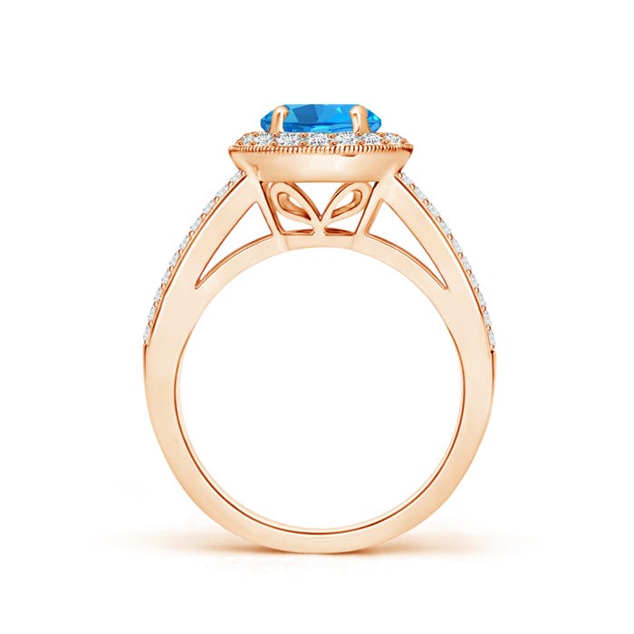 AAAA - Swiss Blue Topaz / 2.14 CT / 14 KT Rose Gold