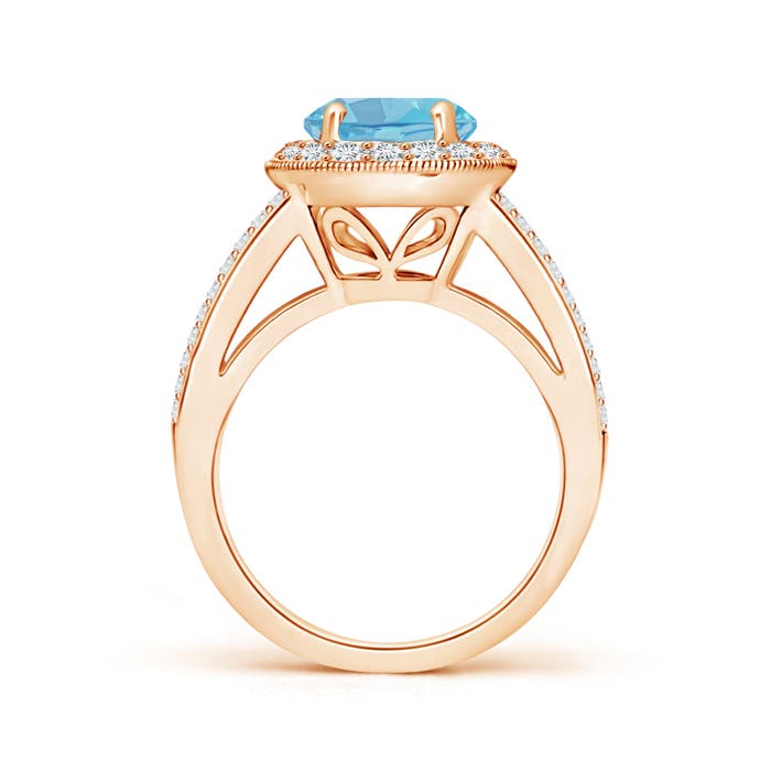 A - Swiss Blue Topaz / 3.01 CT / 14 KT Rose Gold