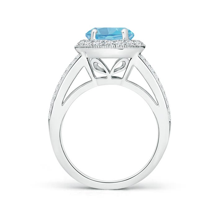 A - Swiss Blue Topaz / 3.01 CT / 14 KT White Gold