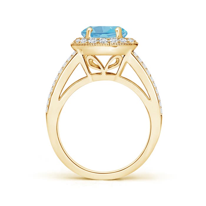 A - Swiss Blue Topaz / 3.01 CT / 14 KT Yellow Gold